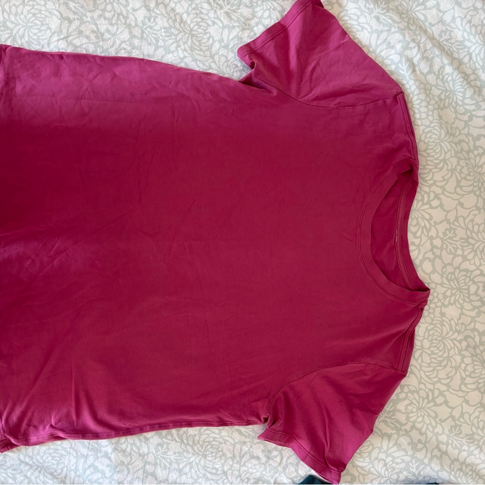 lululemon athletica Pink & Green Short Sleeve Tees